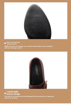 Comfortable European And American Low-cut Fashion Square Buckle British Style High Heels