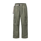 Large Pocket Paratrooper Pants Loose Wide Leg Drawstring Ankle-tied Casual Pants
