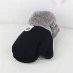 Winter Warm Labeling Mittens Kids Knitted Thicken