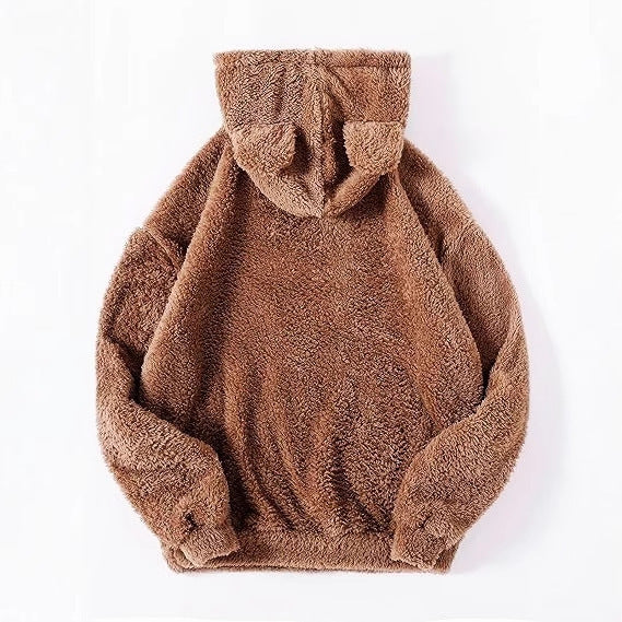 Women's Clothing Solid Color Cute Bear Hoodie