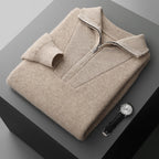 Men's Half Zipper Ingot Needle Thickened Casual Business Long Sleeve Warm Sweater