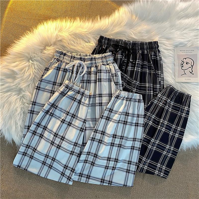 Plaid Pants Women's Casual Jogger Pants Fashion Loose Street Harem Pants