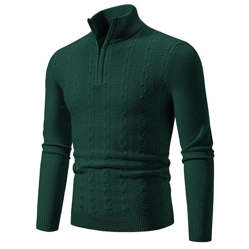 Casual Simple Stand-up Collar Slim Fit Men's Knitwear Sweater
