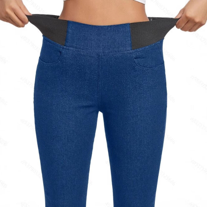 Fleece Padded Jeans Women's Slim Fit All-matching Skinny Pants