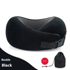Soft Memory Foam Travel Neck Pillow U Shape Adjustable Support Comfortably Sleeping On Plane Car Office Noon Break