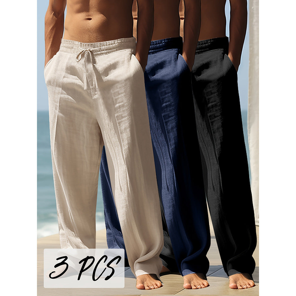 Men's Breathable And Loose Sports Straight Long Pants