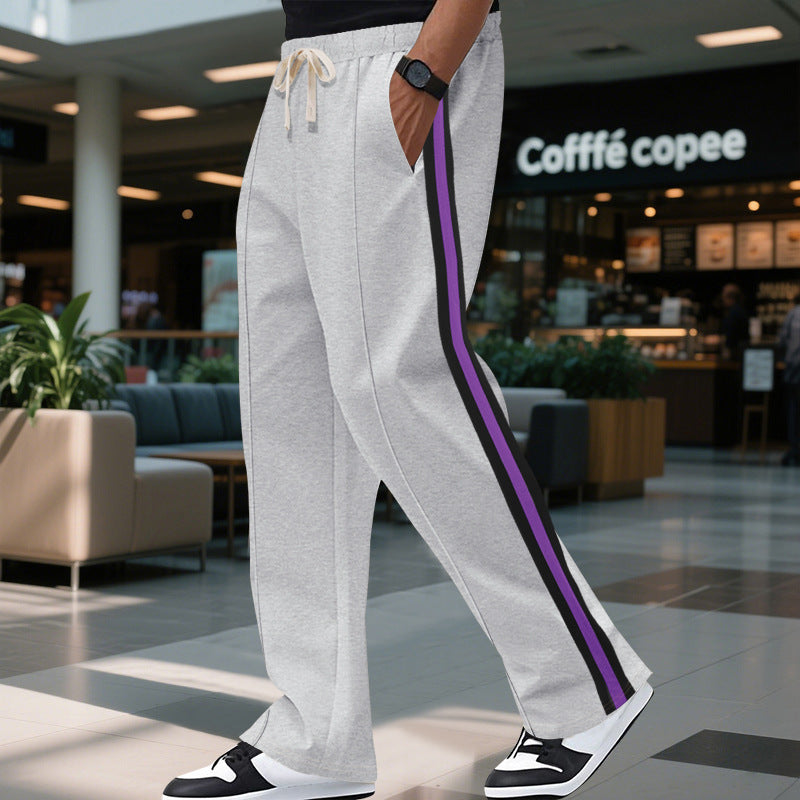 Contrast Color Side Stripe Sports Speaker Casual Sweatpants