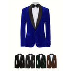 Men's Velvet Blazer With Shawl Collar Wedding Prom Single Button Dress