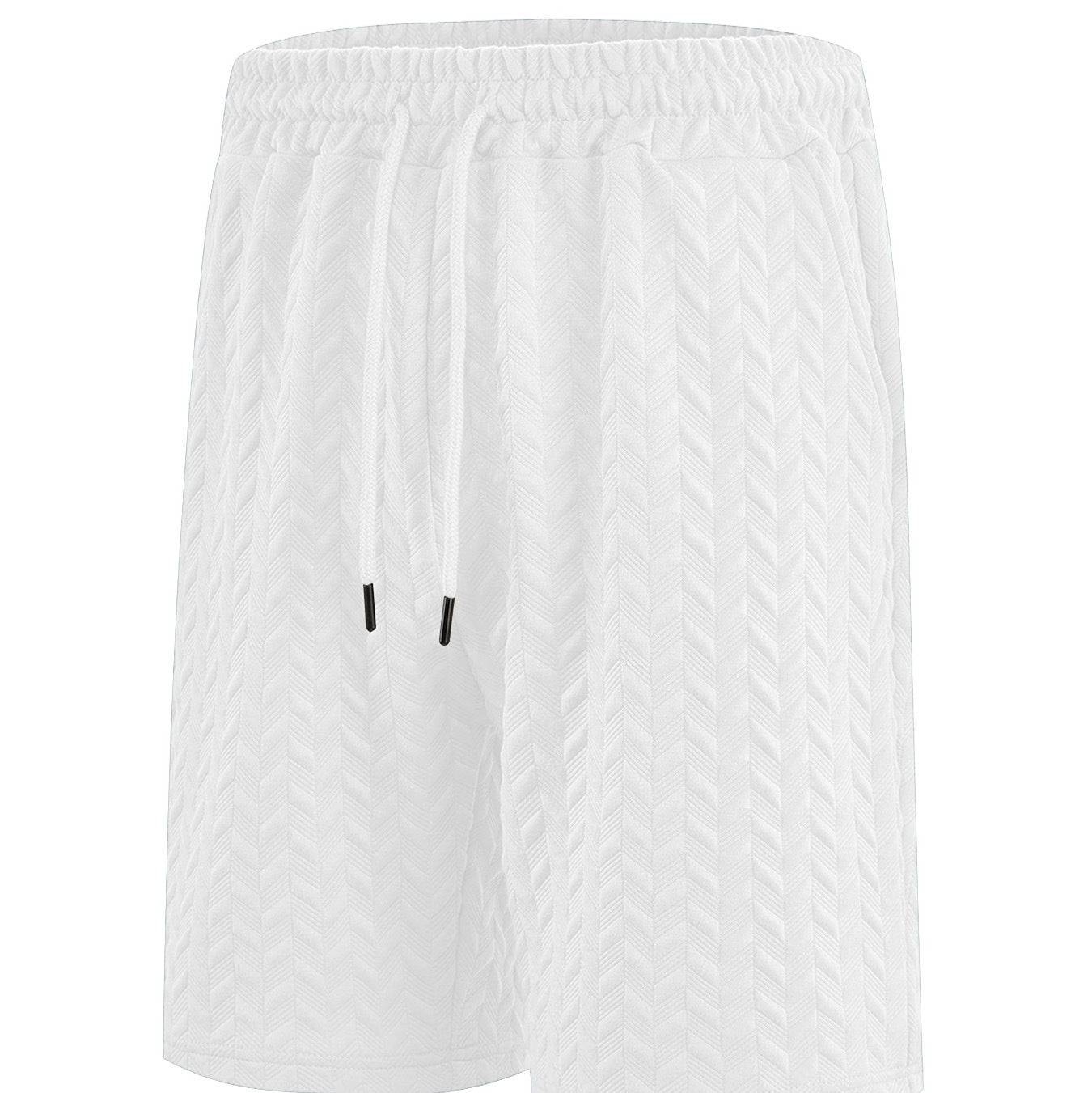 Men's Loose Solid Jacquard Drawstring Casual Beach Pants