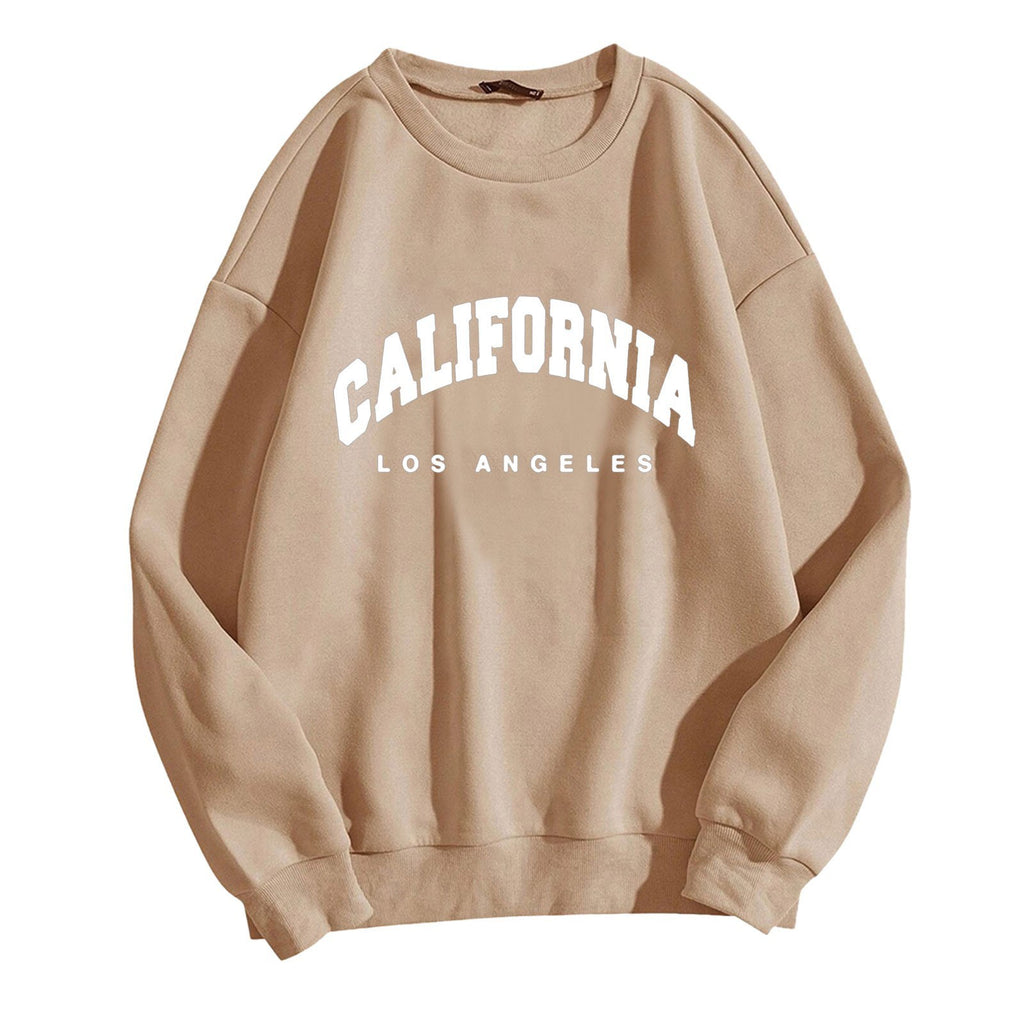 Womens Hoodies Long Sleeve Graphic California Letters Print