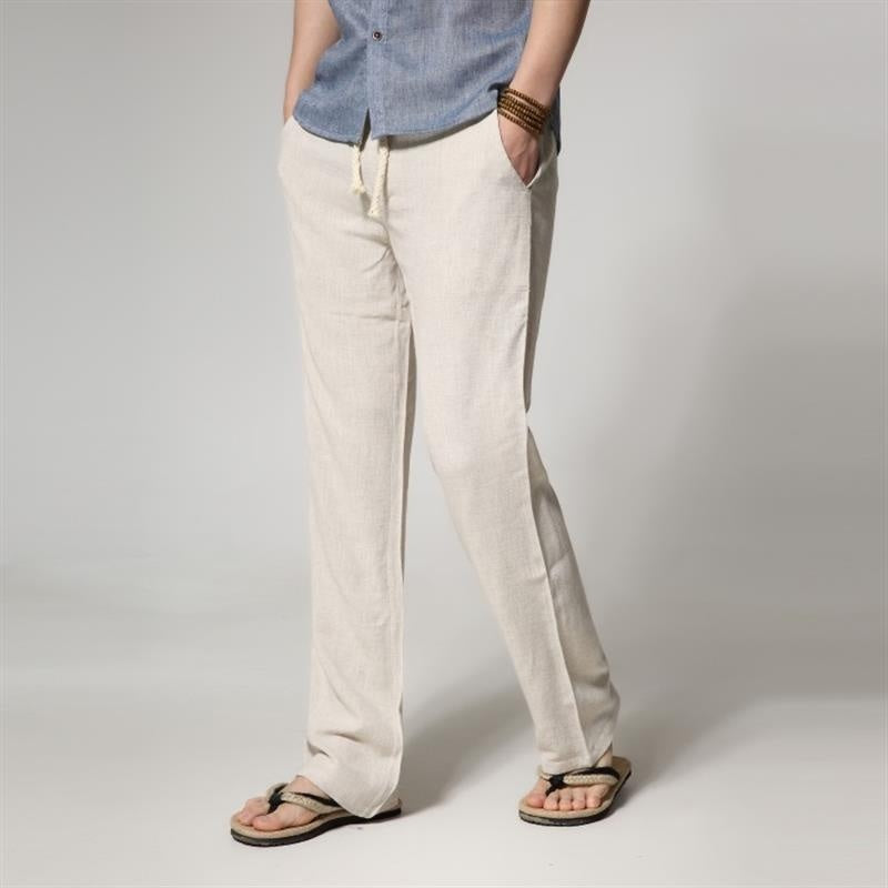 Men's Loose Straight Cotton And Linen Casual Pants