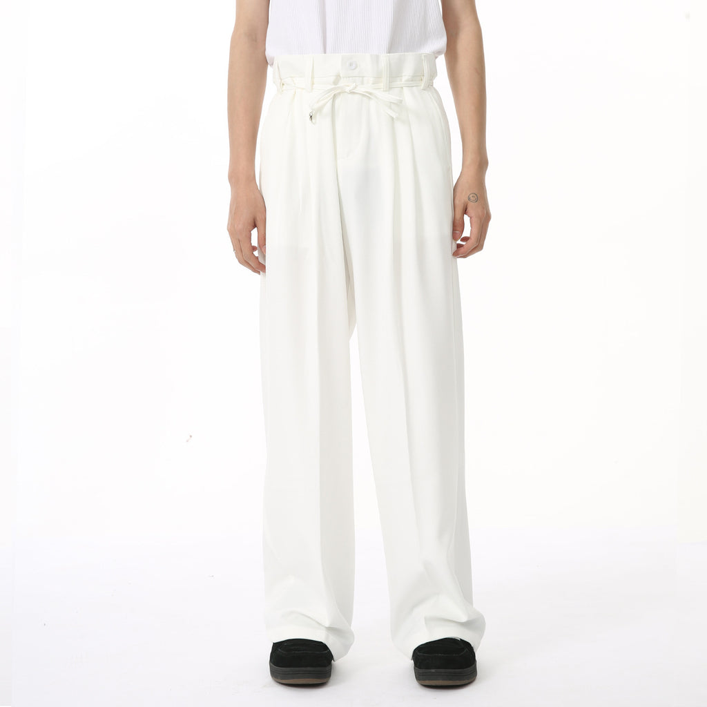 Solid Color Drooping Straight Mopping Suit Pants