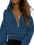 Women's Half Zipper Short Sweater