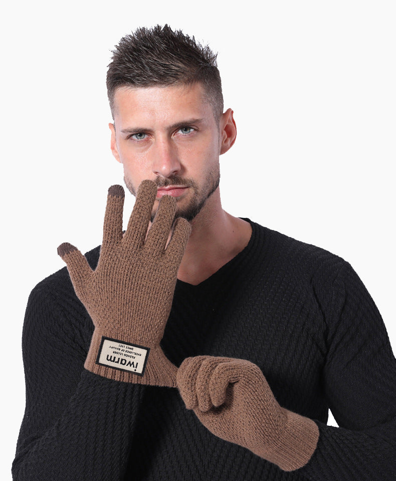 Iwarm knitted touch screen wool gloves