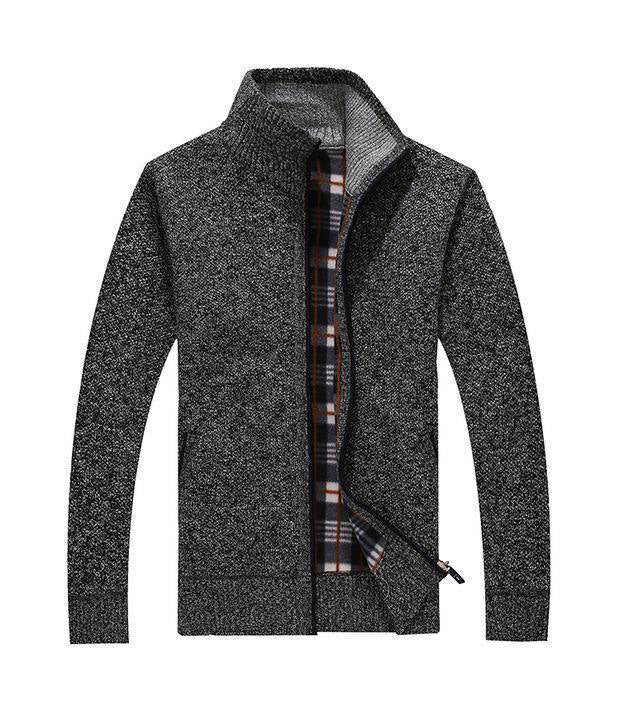 Men's Plus Feece Stand Collar Padded Sweater