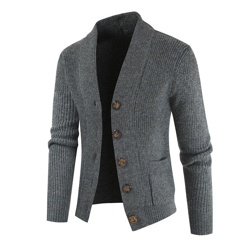 New Men's Sweater Casual Long Sleeved Thick Cardigan