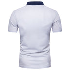 Summer New Men's Zipper T Shirt Lapel Short Sleeved Polo Shirt