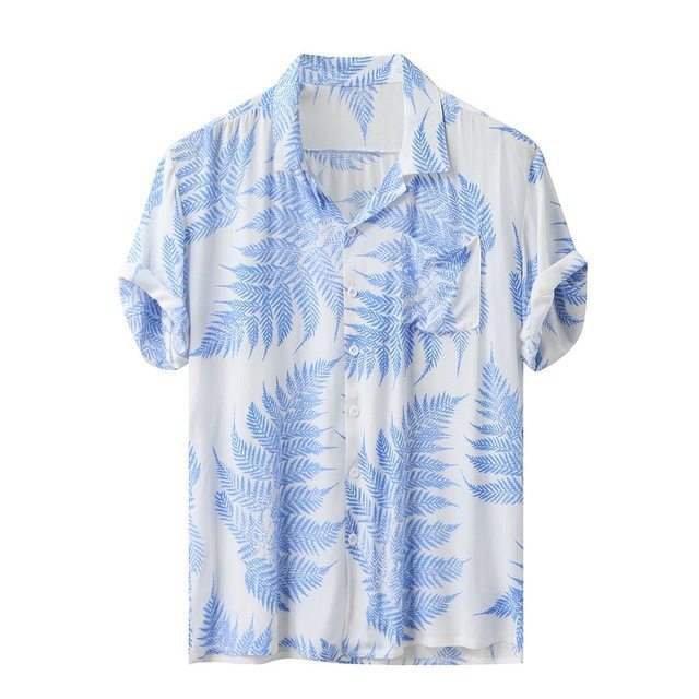 Colorful Men's Summer Short Sleeve Loose Button Hawaiian Casual Shirt Top