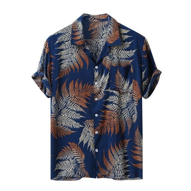 Colorful Men's Summer Short Sleeve Loose Button Hawaiian Casual Shirt Top