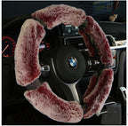 Car Steering Wheel Cover Winter Plush Steering Wheel Cover Korea Diamond Fashion Cute Handle Cover Car Accessories