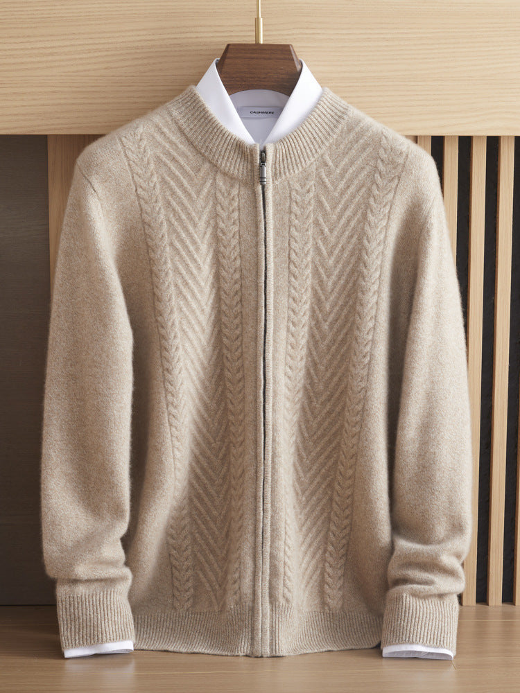 Pure Cashmere Shirt Thick Twisted Sweater Light Luxury Sweater Coat