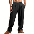 Loose Side Stripes Wide Leg Straight Men's Sports Pants