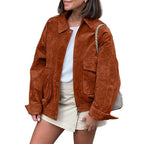 Women's Fashion Casual Suede Texture Coat