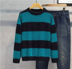 Round Neck Multicolor Design Soft Nuo Sweater Men's Autumn And Winter Lightly Mature Knitwear Loose American Retro Korean Style Coat