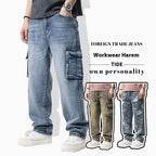 Hip Hop Men's Nostalgic Retro Multi-pocket Pants