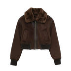 Warm Fur Integrated Loose Motorcycle Double-sided Jacket Jacket