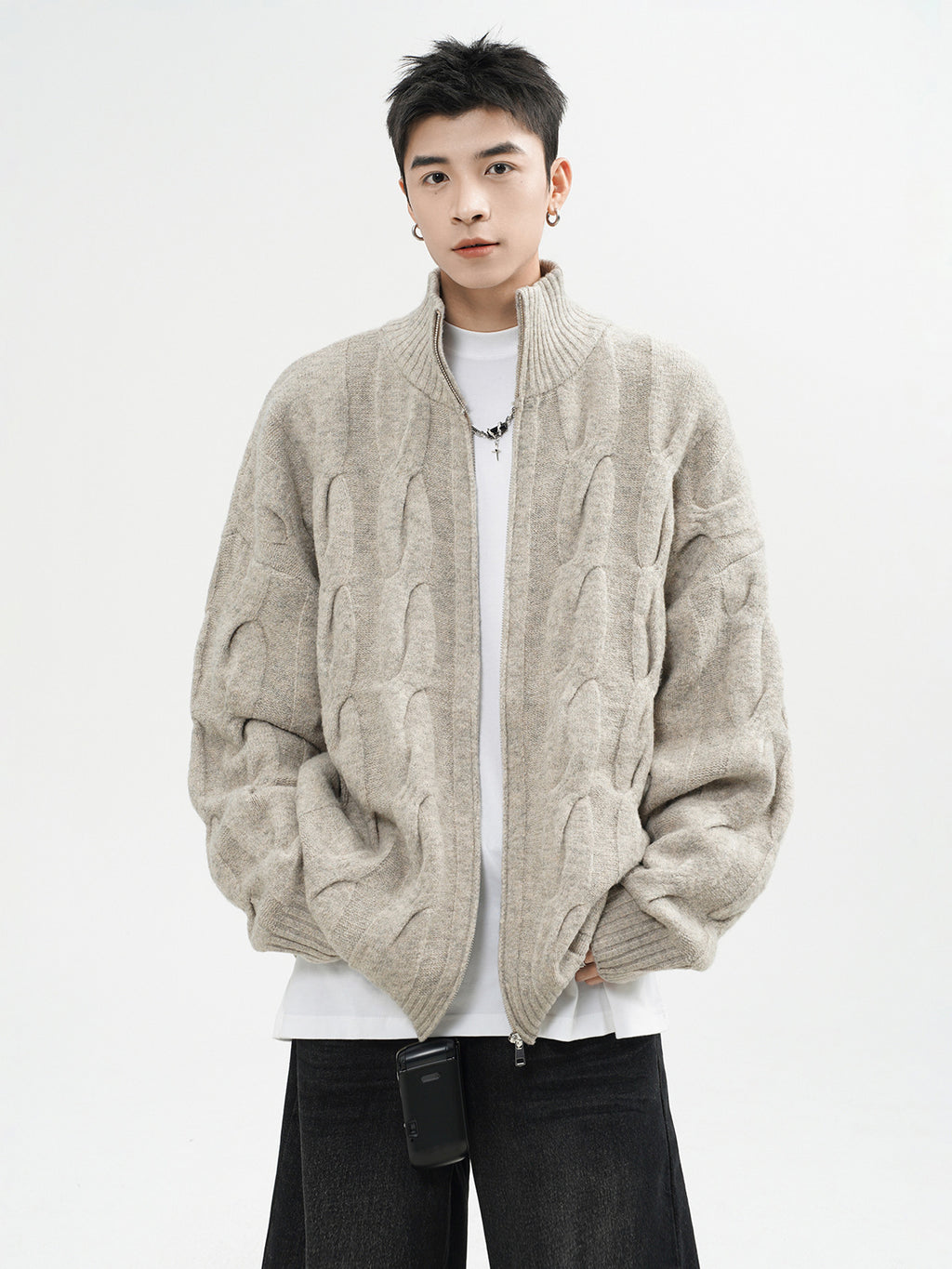 Retro Twist Cardigan Sweater For Men