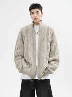 Retro Twist Cardigan Sweater For Men