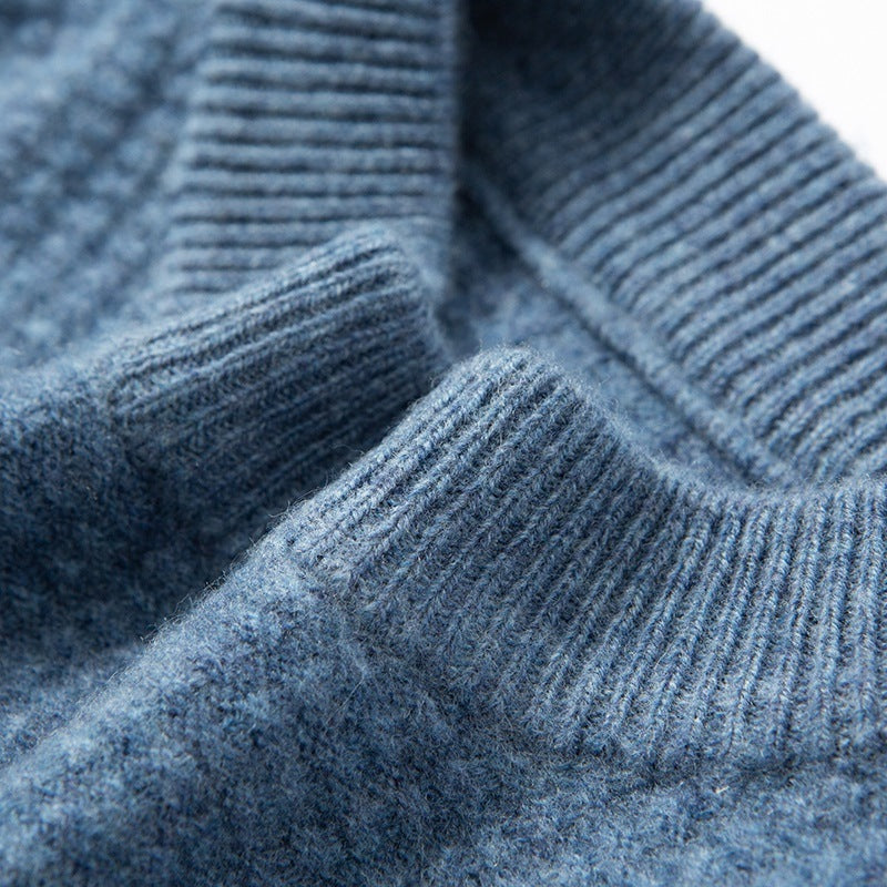 Pure Wool Half Turtleneck Thick Warm Sweater