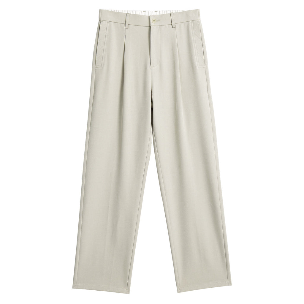 Anti-Wrinkle Woven Casual Loose Straight Drooping Suit Pants