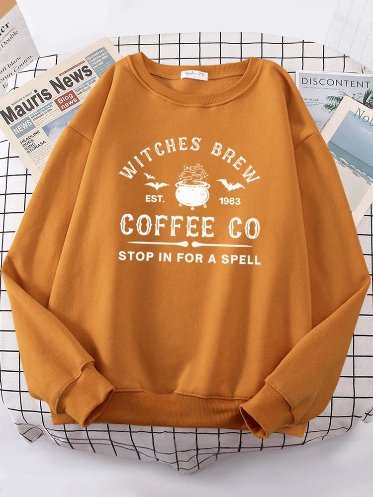 Witches Make Coffee Straight Letter Hoodie Letter Print