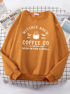 Witches Make Coffee Straight Letter Hoodie Letter Print