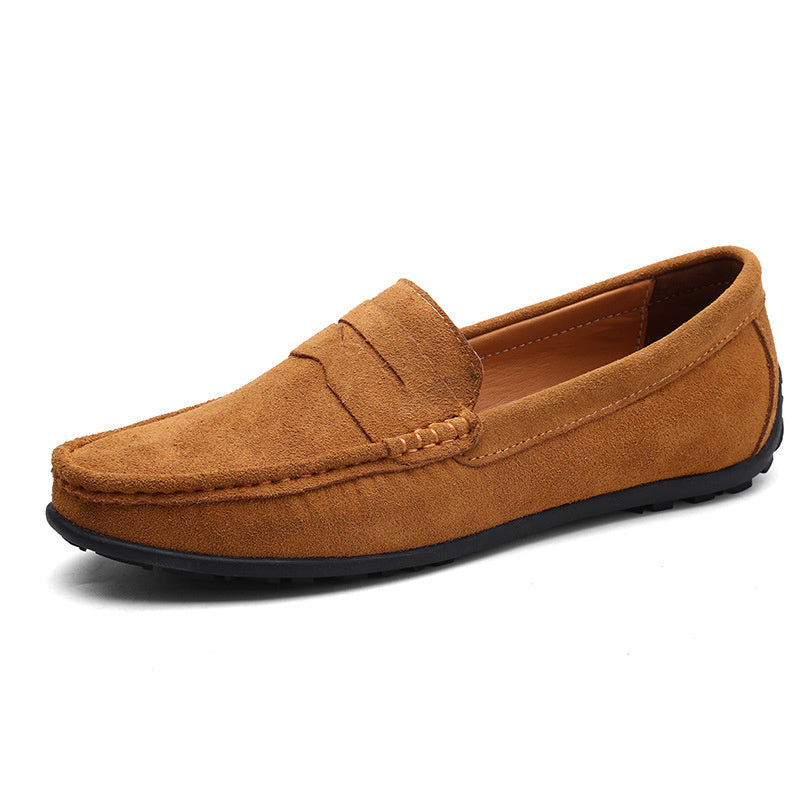 Men's Solid Color Suede Loafers Breathable Comfort Slip-on Flat Shoes