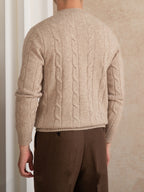 Wool Knitted Twisted Round Neck Pullover Long Sleeve Sweater