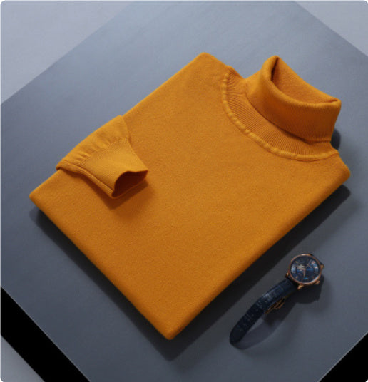 High Lapel Sweater Solid Color Casual