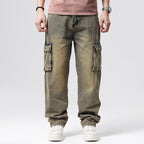 Hip Hop Men's Nostalgic Retro Multi-pocket Pants