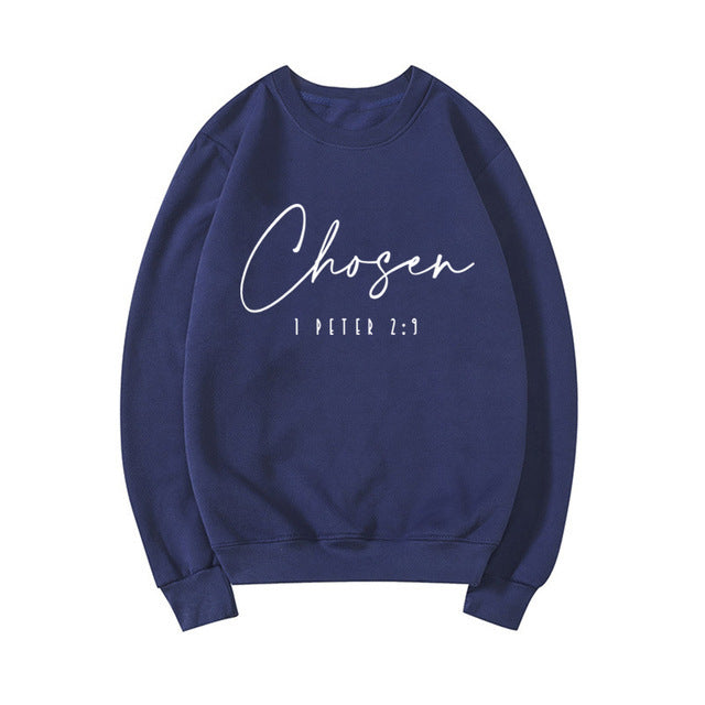 Women's Letter Floral Print Long Sleeve Pullover