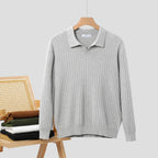 Men's Vertical V-neck Young Lapel Casual Sweater