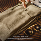 Khaki Baker Pants Old Money Style Thin Draping Linen Long Men's Summer And Autumn