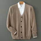 Mink Wool Sweater Men V-neck Thickened Sweater Loose Cardigan