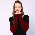 Twist Knit Warm Fingerless Sleeve Arm Cover
