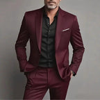 Men's Suit Set Slim Fit Casual Two-piece Suit