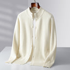 Pure Wool Men's Stand Collar Simple Sweater