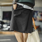 American-style Heavy Gray Loose Profile Straight Breathable Shorts