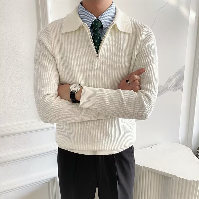 Men's All-match Solid Color Sweater Pullover Sweater