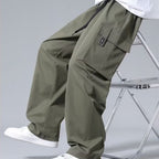 Large Loose Pockets Drawstring Boys Straight Cargo Pants